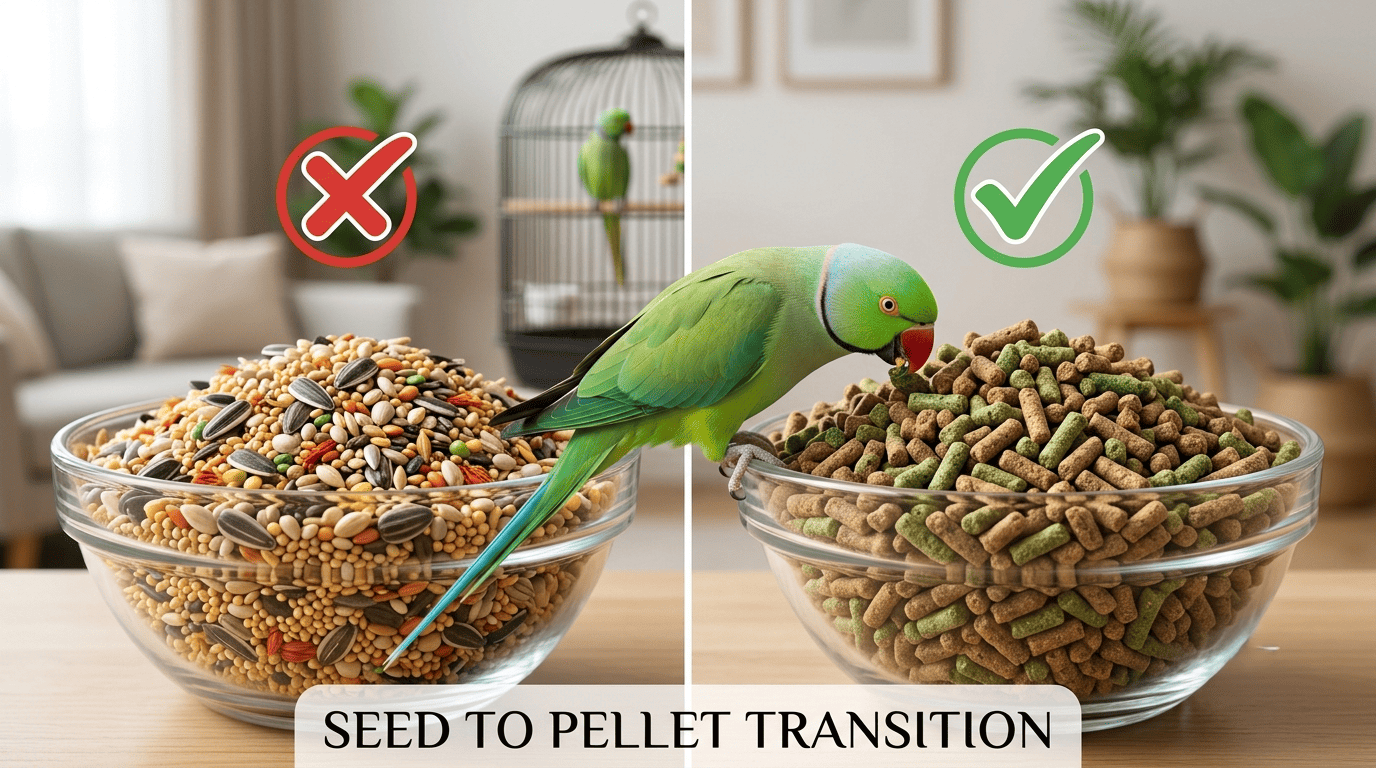switch bird from seeds to pellets